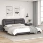 Bed frame with headboard gray synthetic leather 180x200cm by , Beds and slatted bases - Ref: Foro24-3208019, Price: 261,99 €,...