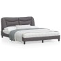 Bed frame with headboard gray synthetic leather 160x200cm by , Beds and slatted bases - Ref: Foro24-3208012, Price: 242,61 €,...