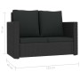 Set muebles de jardín 2 piezas y cojines ratán sintético negro de vidaXL, Conjuntos de jardín - Ref: Foro24-46741, Precio: 27...