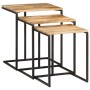 Stackable tables 3 pieces solid acacia wood by , Side tables - Ref: Foro24-372724, Price: 74,79 €, Discount: %