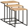 Stackable tables 3 pieces solid acacia wood by , Side tables - Ref: Foro24-372724, Price: 74,79 €, Discount: %