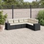 6-teiliges Gartensofa-Set und schwarze synthetische Rattankissen von , Gartensets - Ref: Foro24-3254943, Preis: 409,66 €, Rab...