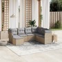 Garden sofa set with beige cushions mix 7 pieces PE rattan by , Garden sets - Ref: Foro24-3263215, Price: 465,74 €, Discount: %