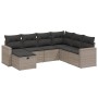 7-teiliges Gartensofa-Set mit grauen PE-Rattan-Kissen von , Gartensets - Ref: Foro24-3263526, Preis: 485,54 €, Rabatt: %