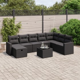 8-teiliges Gartensofa-Set und schwarze synthetische Rattankissen von , Gartensets - Ref: Foro24-3263591, Preis: 538,33 €, Rab...