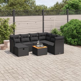 8-teiliges Gartensofa-Set und schwarze synthetische Rattankissen von , Gartensets - Ref: Foro24-3264737, Preis: 459,45 €, Rab...