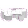 7-teiliges Gartensofa-Set mit grauen PE-Rattan-Kissen von , Gartensets - Ref: Foro24-3264728, Preis: 433,47 €, Rabatt: %