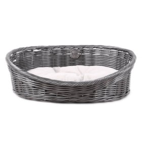 D&D Rustic pet bed with gray rattan cushion S by D&D, Beds for dogs - Ref: Foro24-427112, Price: 49,56 €, Discount: %