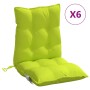 Kissen für niedrige Rückenlehne, 6 Stück, glänzender grüner Oxford-Stoff von , Kissen für Stühle und Sofas - Ref: Foro24-3777...