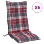 High back chair cushions 6 pcs red plaid Oxford fabric by , Cushions for chairs and sofas - Ref: Foro24-377643, Price: 107,27...