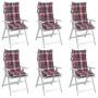 High back chair cushions 6 pcs red plaid Oxford fabric by , Cushions for chairs and sofas - Ref: Foro24-377643, Price: 107,27...