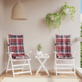 High back chair cushions 2 pcs Oxford fabric red plaid by , Cushions for chairs and sofas - Ref: Foro24-377641, Price: 52,99 ...