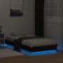 Bed frame with LED lights black 75x190 cm by , Beds and slatted bases - Ref: Foro24-839547, Price: 109,37 €, Discount: %