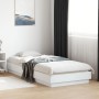 Bed frame with white LED lights 90x200 cm by , Beds and slatted bases - Ref: Foro24-839511, Price: 109,95 €, Discount: %