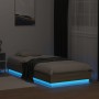 Estructura de cama con luces LED roble Sonoma 90x200 cm de , Camas y somieres - Ref: Foro24-839513, Precio: 103,38 €, Descuen...