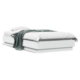 Estructura de cama con luces LED blanco 90x190 cm de , Camas y somieres - Ref: Foro24-839539, Precio: 104,99 €, Descuento: %