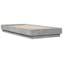 Estructura de cama con luces LED gris hormigón 100x200 cm de , Camas y somieres - Ref: Foro24-839507, Precio: 104,42 €, Descu...