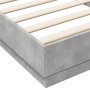 Estructura de cama con luces LED gris hormigón 100x200 cm de , Camas y somieres - Ref: Foro24-839507, Precio: 104,42 €, Descu...