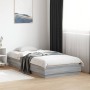 Bed frame with LED lights Sonoma gray 75x190 cm by , Beds and slatted bases - Ref: Foro24-839551, Price: 109,37 €, Discount: %