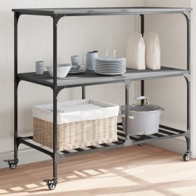 Sonoma gray engineered wood kitchen cart 100x50x95 cm by , Kitchen and dining carts - Ref: Foro24-842309, Price: 89,20 €, Dis...