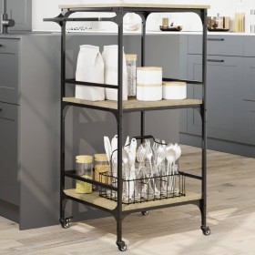 Sonoma oak engineered wood kitchen cart 60.5x50x105 cm by , Kitchen and dining carts - Ref: Foro24-842337, Price: 66,24 €, Di...