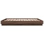 Bed frame with LED lights brown oak 180x200 cm by , Beds and slatted bases - Ref: Foro24-3209778, Price: 188,02 €, Discount: %