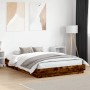 Bed frame with LED lights smoked oak 150x200 cm by , Beds and slatted bases - Ref: Foro24-3209790, Price: 171,40 €, Discount: %