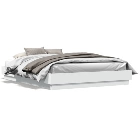 Bed frame with white LED lights 120x200 cm by , Beds and slatted bases - Ref: Foro24-3209800, Price: 152,12 €, Discount: %