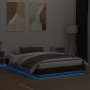 Estructura de cama con luces LED roble marrón 150x200 cm de , Camas y somieres - Ref: Foro24-3209792, Precio: 177,35 €, Descu...