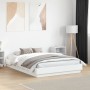 Estructura de cama con luces LED blanco 135x190 cm de , Camas y somieres - Ref: Foro24-3209814, Precio: 143,13 €, Descuento: %