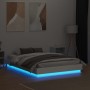 Estructura de cama con luces LED blanco 135x190 cm de , Camas y somieres - Ref: Foro24-3209814, Precio: 143,13 €, Descuento: %