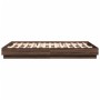 Bed frame with LED lights brown oak 140x200 cm by , Beds and slatted bases - Ref: Foro24-3209799, Price: 192,47 €, Discount: %