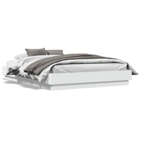 Bed frame with white LED lights 120x190 cm by , Beds and slatted bases - Ref: Foro24-3209821, Price: 148,59 €, Discount: %