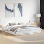 White engineered wood bed frame 200x200 cm by , Beds and slatted bases - Ref: Foro24-3209828, Price: 153,16 €, Discount: %