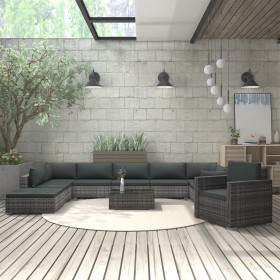 11-piece garden furniture set and gray synthetic rattan cushions by vidaXL, Garden sets - Ref: Foro24-46791, Price: 1,00 €, D...