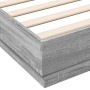 Sonoma gray engineered wood bed frame 120x200 cm by , Beds and slatted bases - Ref: Foro24-3209868, Price: 120,00 €, Discount: %