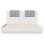 Bed frame with headboard and white LED lights 150x200 cm by , Beds and slatted bases - Ref: Foro24-3210003, Price: 202,25 €, ...