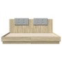 Bed frame headboard LED lights Sonoma oak 180x200 cm by , Beds and slatted bases - Ref: Foro24-3209991, Price: 207,99 €, Disc...