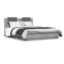 Estructura de cama cabecero luces LED gris hormigón 120x200 cm de , Camas y somieres - Ref: Foro24-3210020, Precio: 183,98 €,...