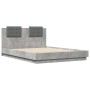 Estructura de cama cabecero luces LED gris hormigón 120x200 cm de , Camas y somieres - Ref: Foro24-3210020, Precio: 183,98 €,...