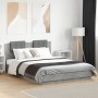 Concrete gray LED lights headboard bed frame 120x200 cm by , Beds and slatted bases - Ref: Foro24-3210020, Price: 183,98 €, D...