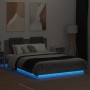 Concrete gray LED lights headboard bed frame 120x200 cm by , Beds and slatted bases - Ref: Foro24-3210020, Price: 183,98 €, D...