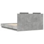 Concrete gray LED lights headboard bed frame 120x200 cm by , Beds and slatted bases - Ref: Foro24-3210020, Price: 183,98 €, D...