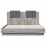 Bed frame headboard LED lights Sonoma gray 120x200 cm by , Beds and slatted bases - Ref: Foro24-3210022, Price: 188,35 €, Dis...