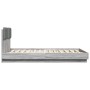 Estructura de cama cabecero luces LED gris Sonoma 140x200 cm de , Camas y somieres - Ref: Foro24-3210015, Precio: 197,99 €, D...