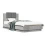 Concrete gray LED lights headboard bed frame 90x200 cm by , Beds and slatted bases - Ref: Foro24-3210034, Price: 167,20 €, Di...