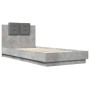 Concrete gray LED lights headboard bed frame 90x200 cm by , Beds and slatted bases - Ref: Foro24-3210034, Price: 167,20 €, Di...