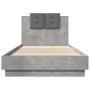 Concrete gray LED lights headboard bed frame 90x200 cm by , Beds and slatted bases - Ref: Foro24-3210034, Price: 167,20 €, Di...