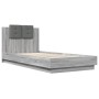 Estructura de cama cabecero luces LED gris Sonoma 90x200 cm de , Camas y somieres - Ref: Foro24-3210036, Precio: 170,10 €, De...