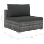 Set de muebles de jardín 11 pzas y cojines ratán sintético gris de vidaXL, Conjuntos de jardín - Ref: Foro24-46791, Precio: 1...